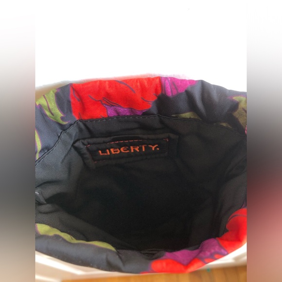 LIBERTY of London Small Crossbody Pouch Style Purse Bag Poppy Print EXCELLENT - Picture 5 of 8